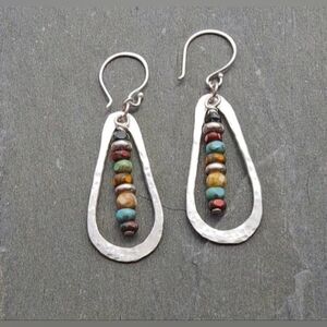 Handcrafted Silver and Multicolor Beaded Earrings